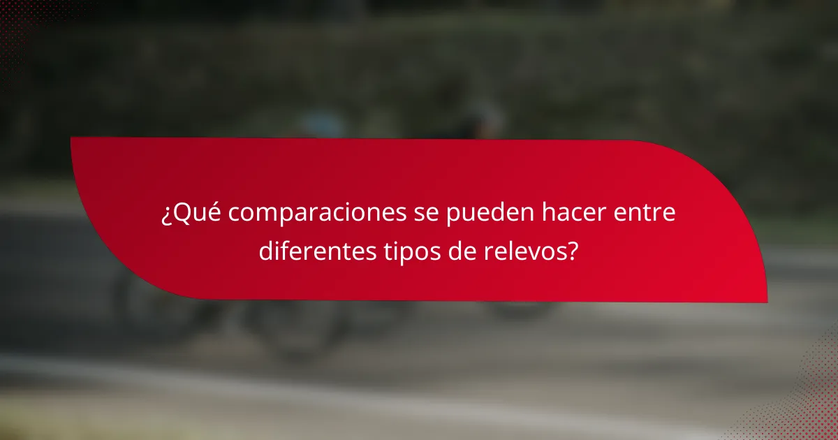 ¿Qué comparaciones se pueden hacer entre diferentes tipos de relevos?